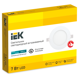 Светильник ДВО 1602 белый круг LED 7Вт 4000К IP20 IEK