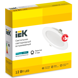 Светильник светодиодный ДВО 1613 белый круг 12Вт 4000К IP20 IEK