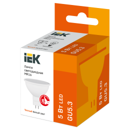 Лампа светодиодная MR16 софит 5Вт 230В 3000К GU5.3 IEK