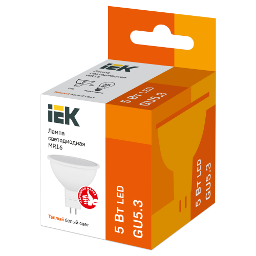 Лампа светодиодная MR16 софит 5Вт 230В 3000К GU5.3 IEK