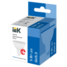 Лампа светодиодная MR16 софит 5Вт 230В 6500К GU5.3 IEK