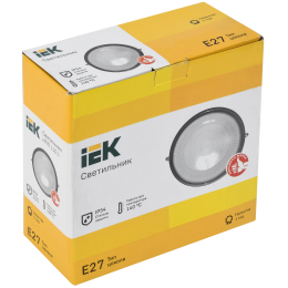 Светильник НПП1101 круг 100Вт IP54 черный IEK
