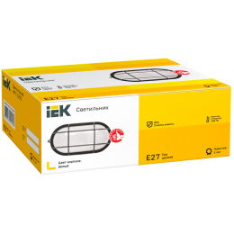Светильник НПП1202 овал с решеткой 100Вт IP54 белый IEK