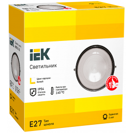 Светильник НПП1301 круг 60Вт IP54 белый IEK