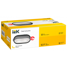 Светильник НПП1407 овал ресничка 60Вт IP54 белый IEK