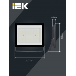 Прожектор СДО 06-150 светодиодный черный IP65 6500 K IEK