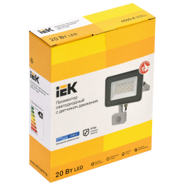 Прожектор светодиодный СДО 07-20Д с датчиком движения IP54 серый IEK