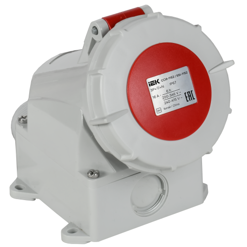 Розетка стационарная ССИ-1152 16А-6ч 380В 3P+PE+N IP67 IEK