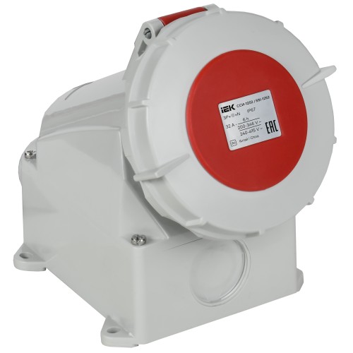 Розетка стационарная ССИ-1252 32А-6ч 380В 3P+PE+N IP67 IEK