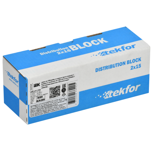 TEKFOR Шины на DIN-рейку (кросс-модуль) ШНК 2х15 L+PEN IEK