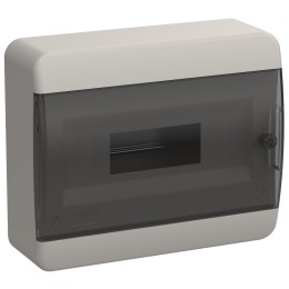 TEKFOR Корпус пластиковый ЩРН-П-12 IP41 черная прозрачная дверь IEK