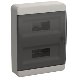 TEKFOR Корпус пластиковый ЩРН-П-24 IP41 черная прозрачная дверь IEK
