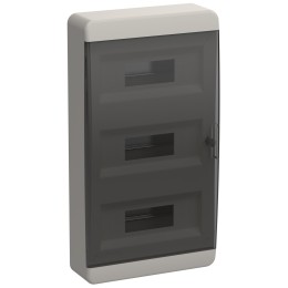 TEKFOR Корпус пластиковый ЩРН-П-36 IP41 черная прозрачная дверь IEK