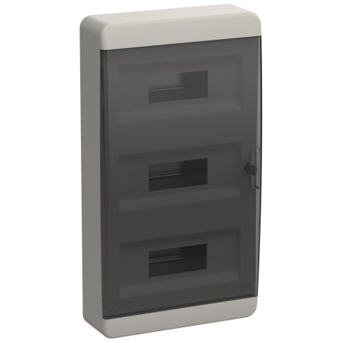 TEKFOR Корпус пластиковый ЩРН-П-36 IP41 черная прозрачная дверь IEK