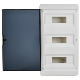 TEKFOR Корпус пластиковый ЩРН-П-36 IP41 черная прозрачная дверь IEK
