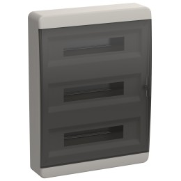 TEKFOR Корпус пластиковый ЩРН-П-54 IP41 черная прозрачная дверь IEK