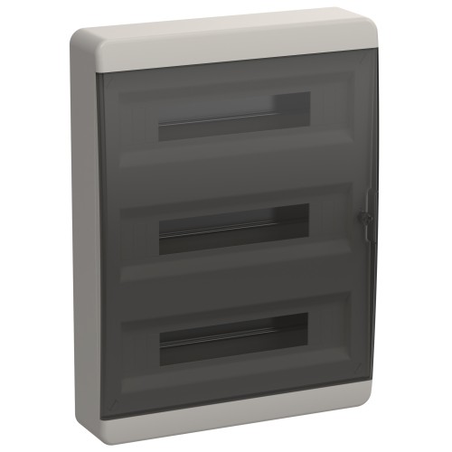 TEKFOR Корпус пластиковый ЩРН-П-54 IP41 черная прозрачная дверь IEK