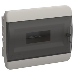 TEKFOR Корпус пластиковый ЩРВ-П-12 IP41 черная прозрачная дверь IEK