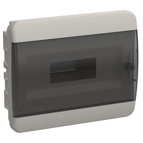 TEKFOR Корпус пластиковый ЩРВ-П-12 IP41 черная прозрачная дверь IEK