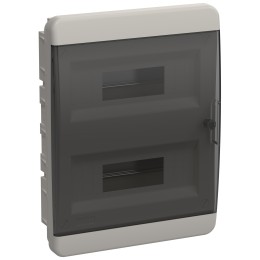 TEKFOR Корпус пластиковый ЩРВ-П-24 IP41 черная прозрачная дверь IEK