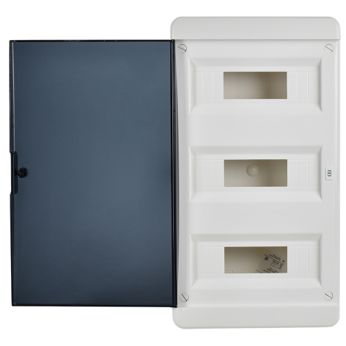 TEKFOR Корпус пластиковый ЩРВ-П-36 IP41 черная прозрачная дверь IEK