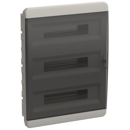 TEKFOR Корпус пластиковый ЩРВ-П-54 IP41 черная прозрачная дверь IEK