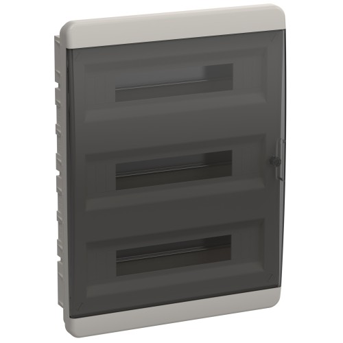 TEKFOR Корпус пластиковый ЩРВ-П-54 IP41 черная прозрачная дверь IEK
