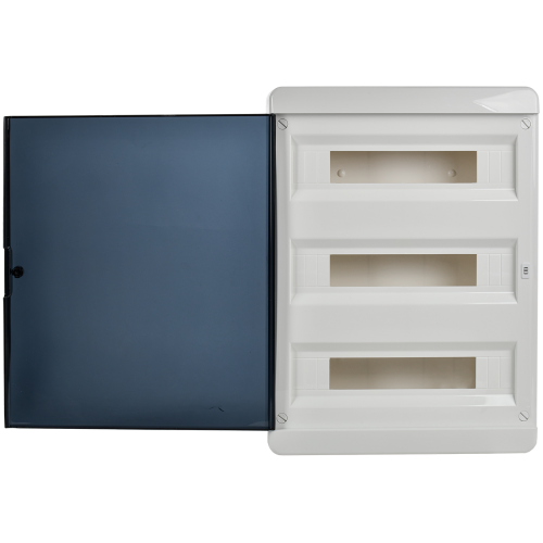 TEKFOR Корпус пластиковый ЩРВ-П-54 IP41 черная прозрачная дверь IEK