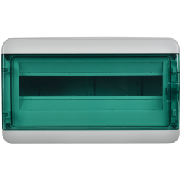 TEKFOR Корпус пластиковый КМПн-18 IP65 зеленая прозрачная дверь