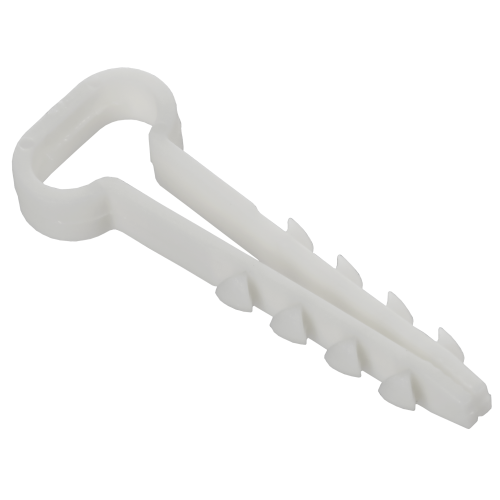 Дюбель-хомут 12х6мм для плоского кабеля нейлон белый (100шт/упак) GENERICA
