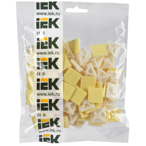 Площадка самоклеящаяся 20х20 белая под хомуты (100шт) IEK