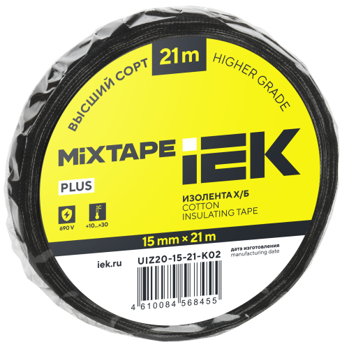 MIXTAPE PLUS Изолента Х/Б 15мм 21м IEK