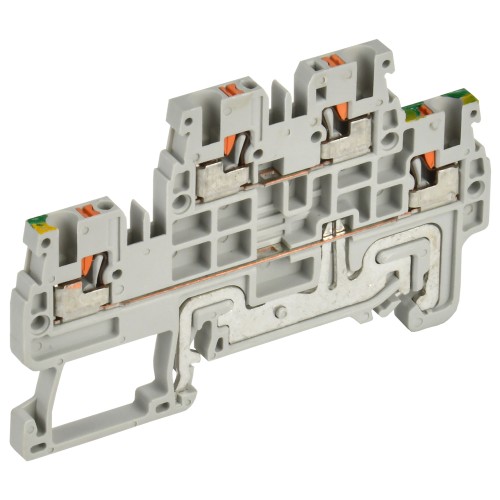ARMAFIX Клемма пружин. Push-in CP-ML-PEN 2 ур. земля-низ 1,5мм2 серая IEK