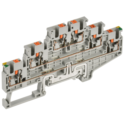 ARMAFIX Клемма пружин. Push-in CP-ML-PEN 3 ур. земля-низ 2,5мм2 серая IEK