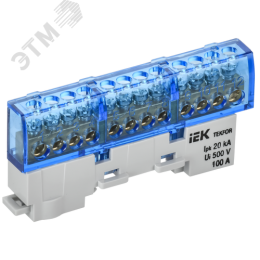 TEKFOR Шина N ноль изолированная на универсальном держателе 6х9-12-С IEK