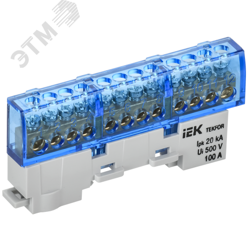 TEKFOR Шина N ноль изолированная на универсальном держателе 6х9-12-С IEK