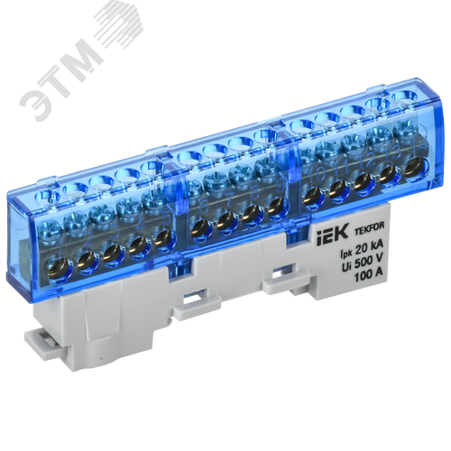 TEKFOR Шина N ноль изолированная на универсальном держателе 6х9-14-С IEK