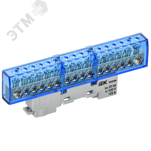 TEKFOR Шина N ноль изолированная на универсальном держателе 8х12-16-С IEK