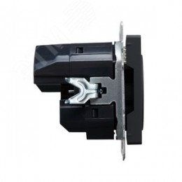 BRITE Розетка 1 пост с заземлением с защитными шторками 16А с USB A+A 5В 3,1А РЮш10-2-БрГ графит