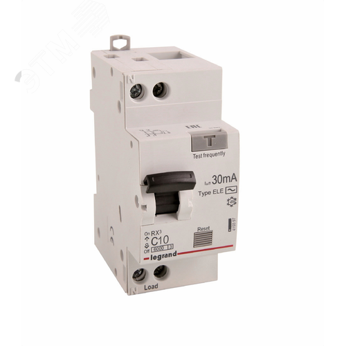 Выключатель автоматический дифференциального тока АВДТ RX3 6000 - 6 кА - тип характеристики С - 1П+Н - 230 В~ - 10 А - тип АС - 30 ма - 2 модуля