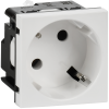 Розетка 45град с заземляющим контактом без защитной шторки и винтовым зажимом (2 модуля) белая