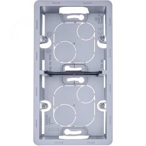 Коробка для накладного монтажа 2-местная алюминий INSPIRIA