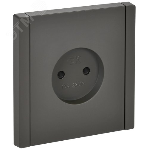 FORTE&PIANO Розетка 1-местная без заземления с защитными шторками винтовое крепление 10А FP317 серый IEK