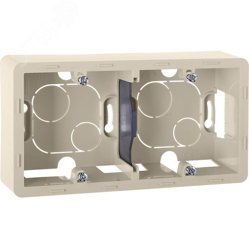 Коробка для накладного монтажа 2-местная слоновая кость INSPIRIA