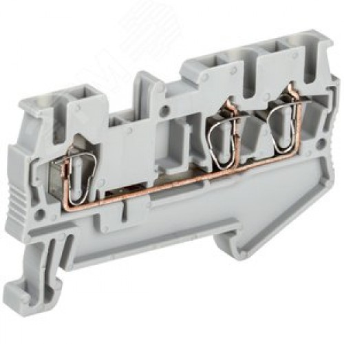 Клемма пружинная КПИ 3в-2,5 3 вывода 31А серый