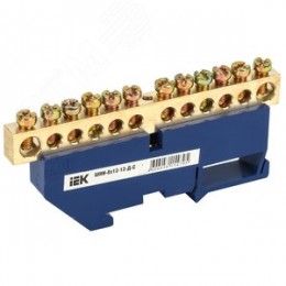 Шина N ноль на DIN-изолятор ШНИ-8х12-12-Д-С