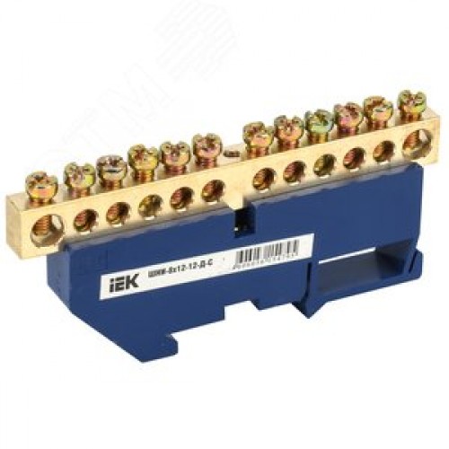 Шина N ноль на DIN-изолятор ШНИ-8х12-12-Д-С