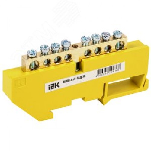 Шина PE земля на DIN-изоляторах ШНИ-6х9-8-Д-Ж