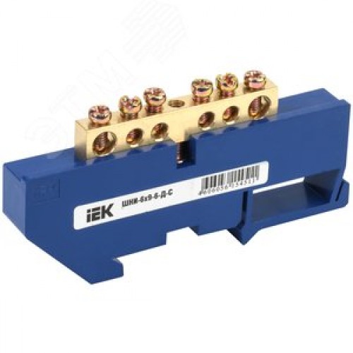 Шина N ноль на DIN-изолятор ШНИ-6х9-6-Д-С