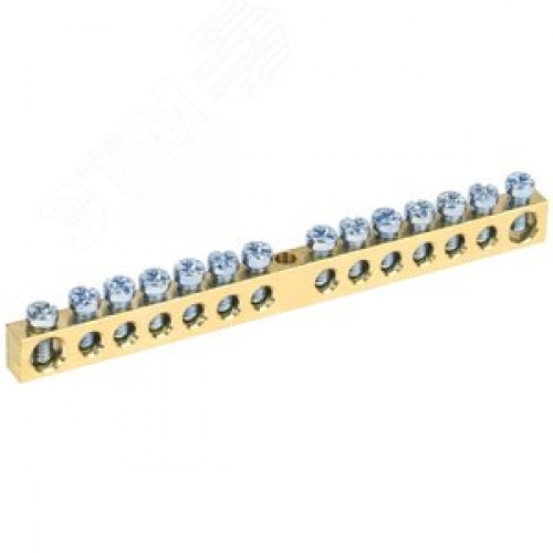 Шина нулевая с заземлением 6х9мм 14/1 крепление по центру